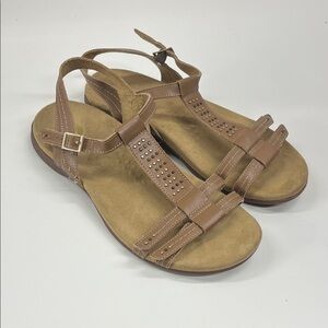 New Revitalign Womens FLORA T-BAR Convertible Comfort Sandal in Brown Size 9